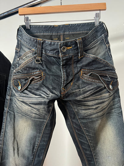 Nicole Club Whisker Wash Gimmick Skinny Bootcut Pants