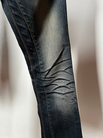 Nicole Club Whisker Wash Gimmick Skinny Bootcut Pants